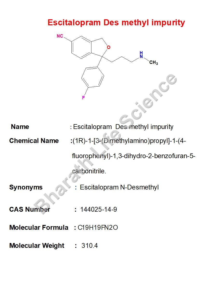 Escitalopram  Des methyl impurity